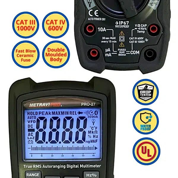 Metravi 6000 Counts / 1000 V AC / DC Digital TRMS Multimeter with VFD, PRO 27 — view 4