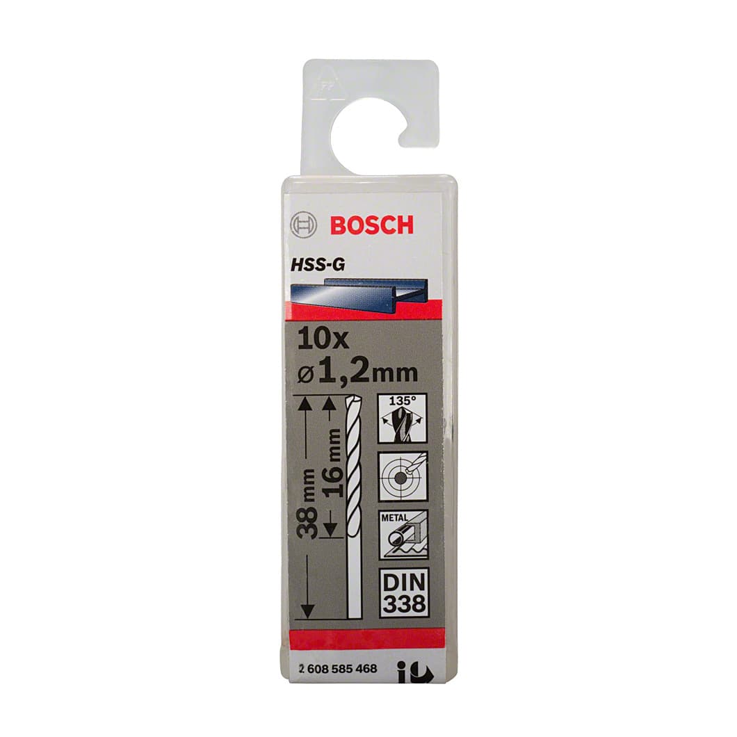Bosch 1.20 x 38 mm HSS Metal Drill Bits (Pack of 10 Pcs), 2 608 585 468 — view 2