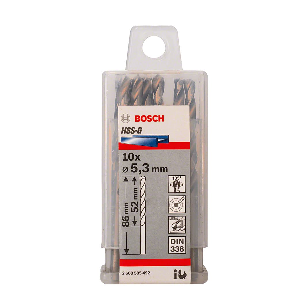 Bosch 5.30 x 86 mm HSS Metal Drill Bits (Pack of 10 Pcs), 2 608 585 492 — view 2