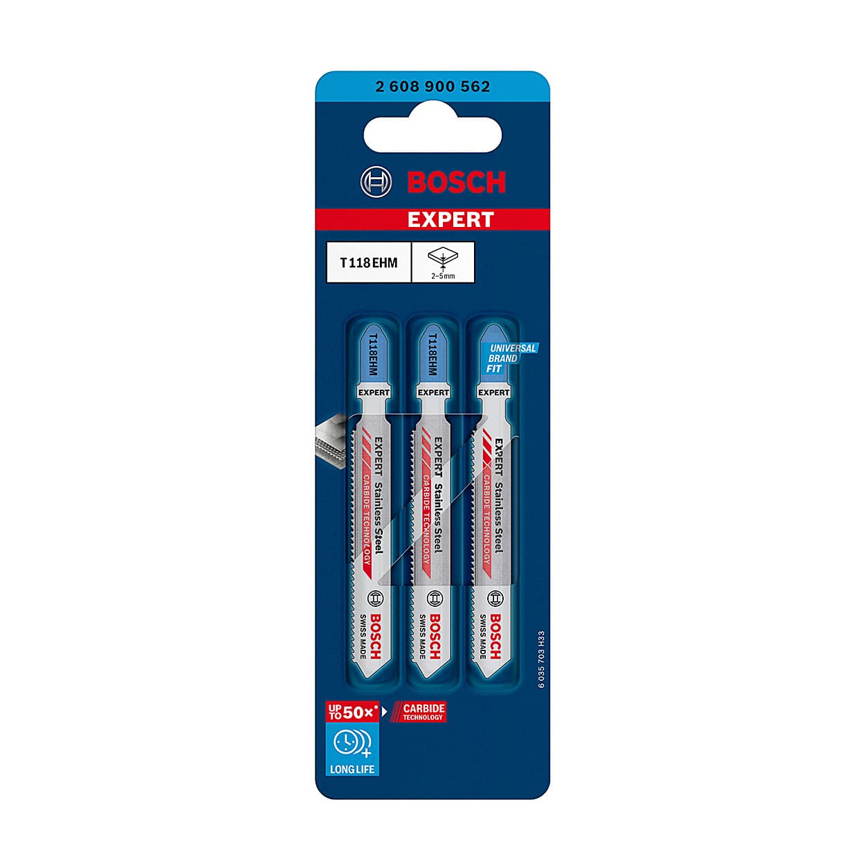 Bosch 83 mm Expert Jigsaw Blades Special for Stainless Steel (T 118 EHM), 2 608 900 562 — view 2