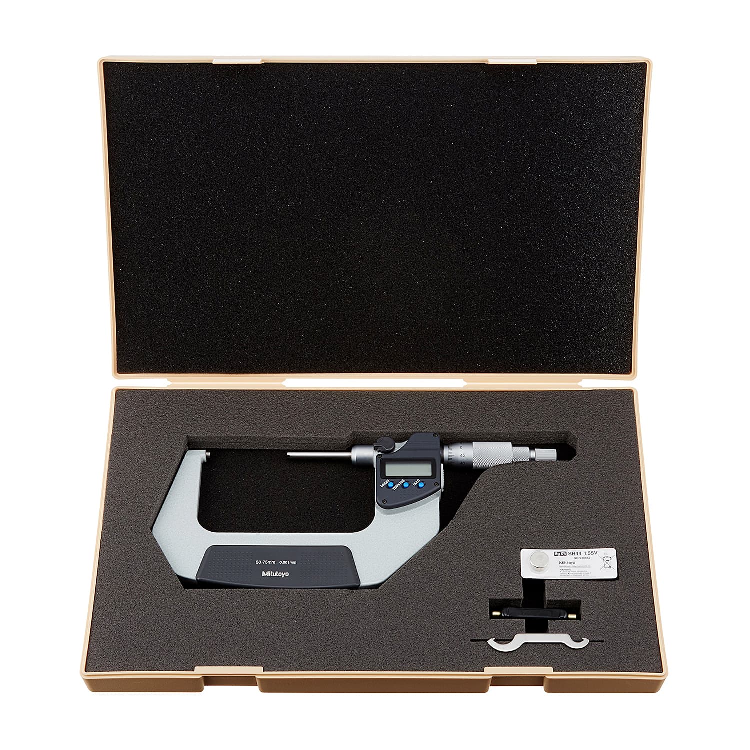 Mitutoyo 50 - 75 mm Non-Rotating Spindle Type Digital Outside Micrometer with Ratchet Stop, 406-252-30 — view 2