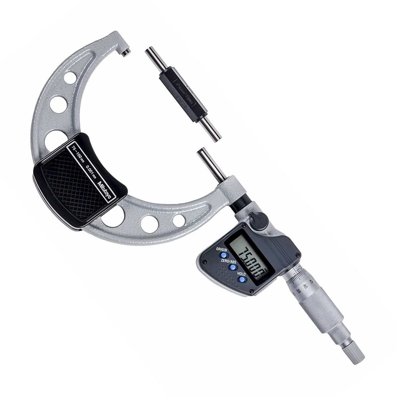 Mitutoyo 75 - 100 mm Non-Rotating Spindle Type Digital Outside Micrometer with Ratchet Stop, 406-253-30 — view 1