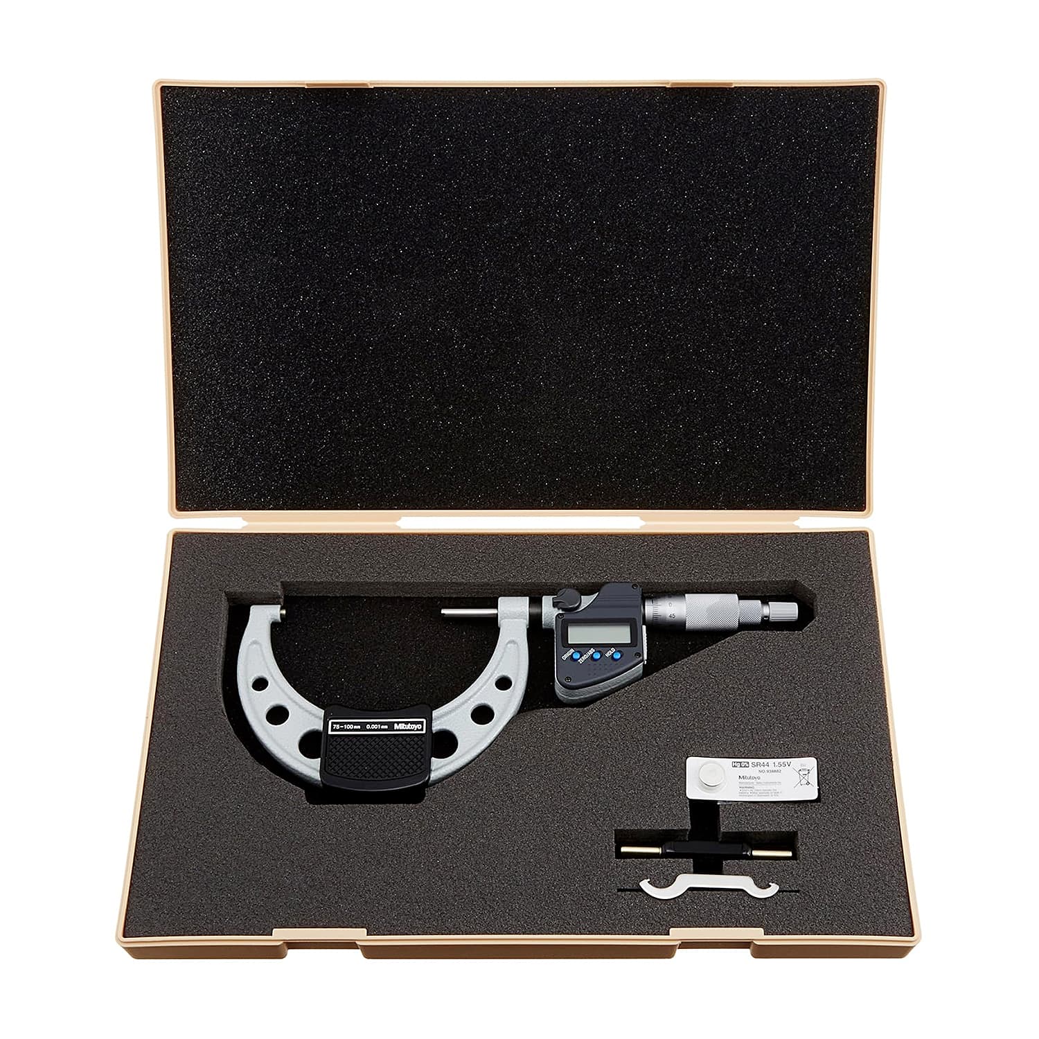 Mitutoyo 75 - 100 mm Non-Rotating Spindle Type Digital Outside Micrometer with Ratchet Stop, 406-253-30 — view 2
