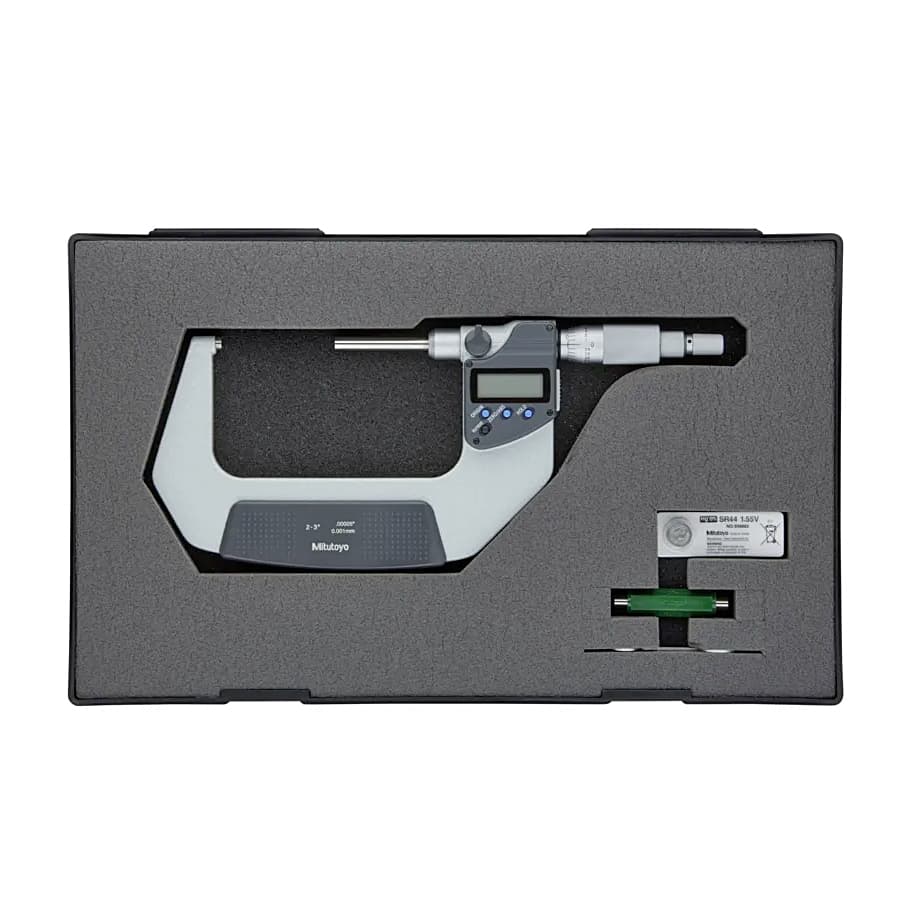 Mitutoyo 2 - 3 inch (50.8 - 72.6 mm) Non-Rotating Spindle Type Digital Outside Micrometer with Ratchet Stop, 406-352-30 — view 2
