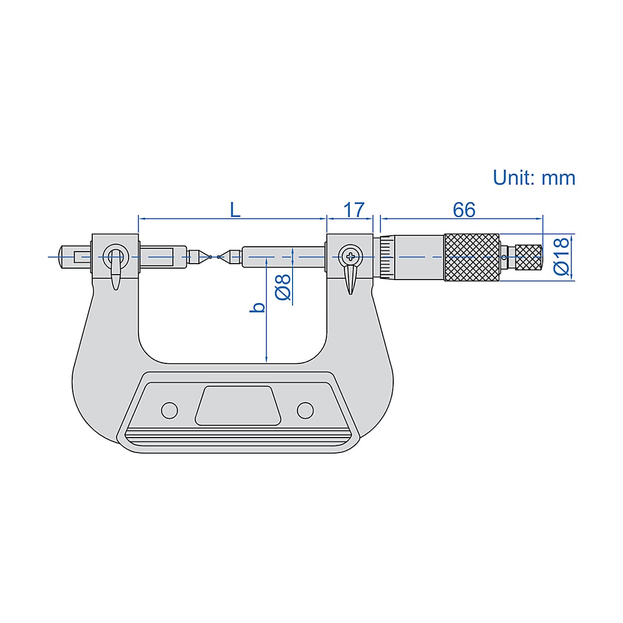 Insize 0 - 25 mm Gear Tooth Micrometer (Without Tips), 3291-25 — view 3