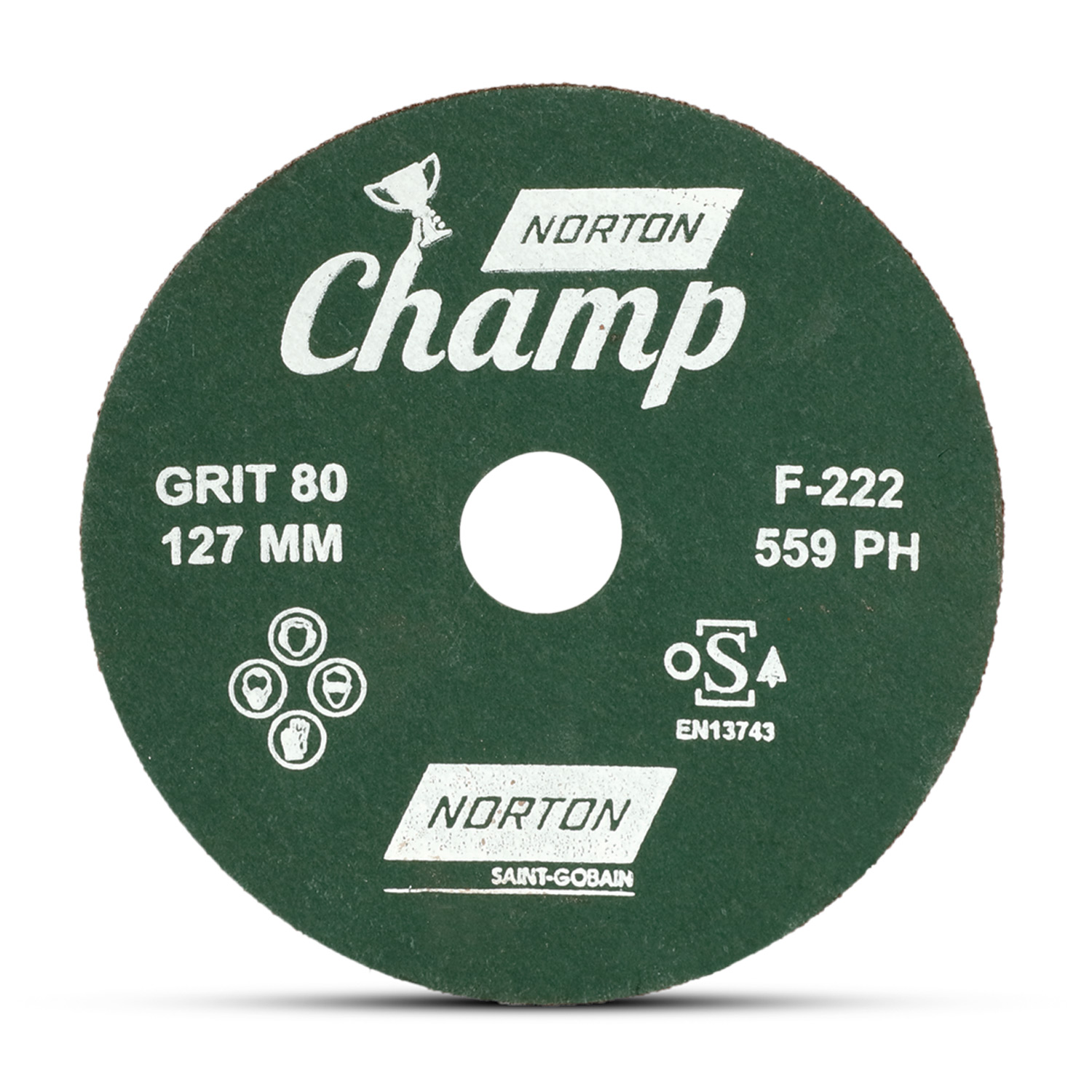 Norton Champ 127 mm x 22.23 mm / 60 Grit Fibre Disc (Pack of 200 Pcs), GC24H