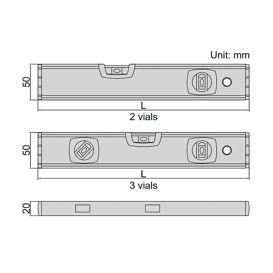 Insize 30 cm Aluminium Alloy Levels With Magnetic (Basic Type), 4918-300