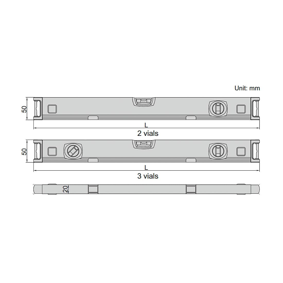 Insize 60 cm Aluminium Levels, 4914-600