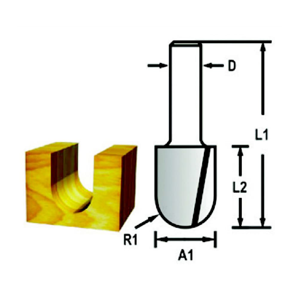 Makita 6.00 mm Router Bit (Round Nose Bit), D-47818 — view 2