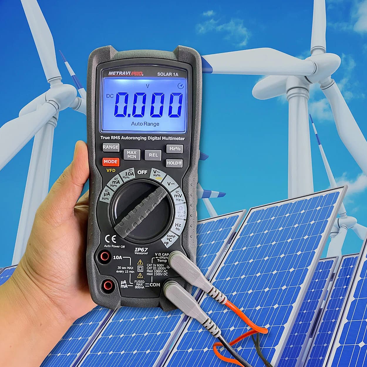 Metravi 6000 Counts / 1500V Digital TRMS Auto-Ranging Multimeter, Pro Solar-1A — view 4