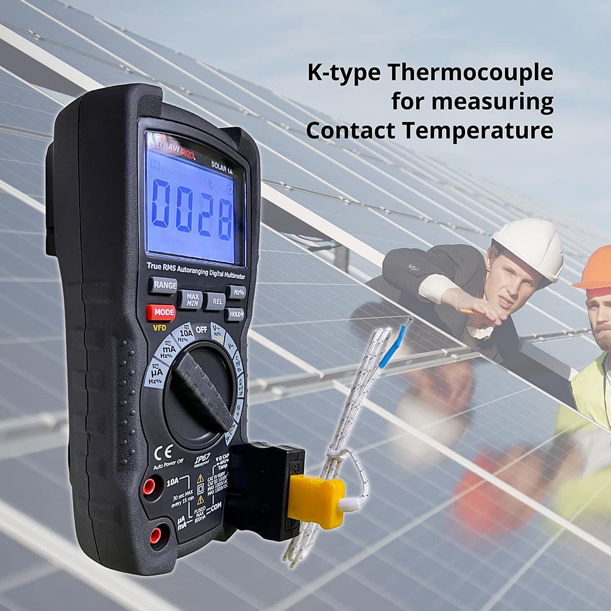 Metravi 6000 Counts / 1500V Digital TRMS Auto-Ranging Multimeter, Pro Solar-1A — view 7