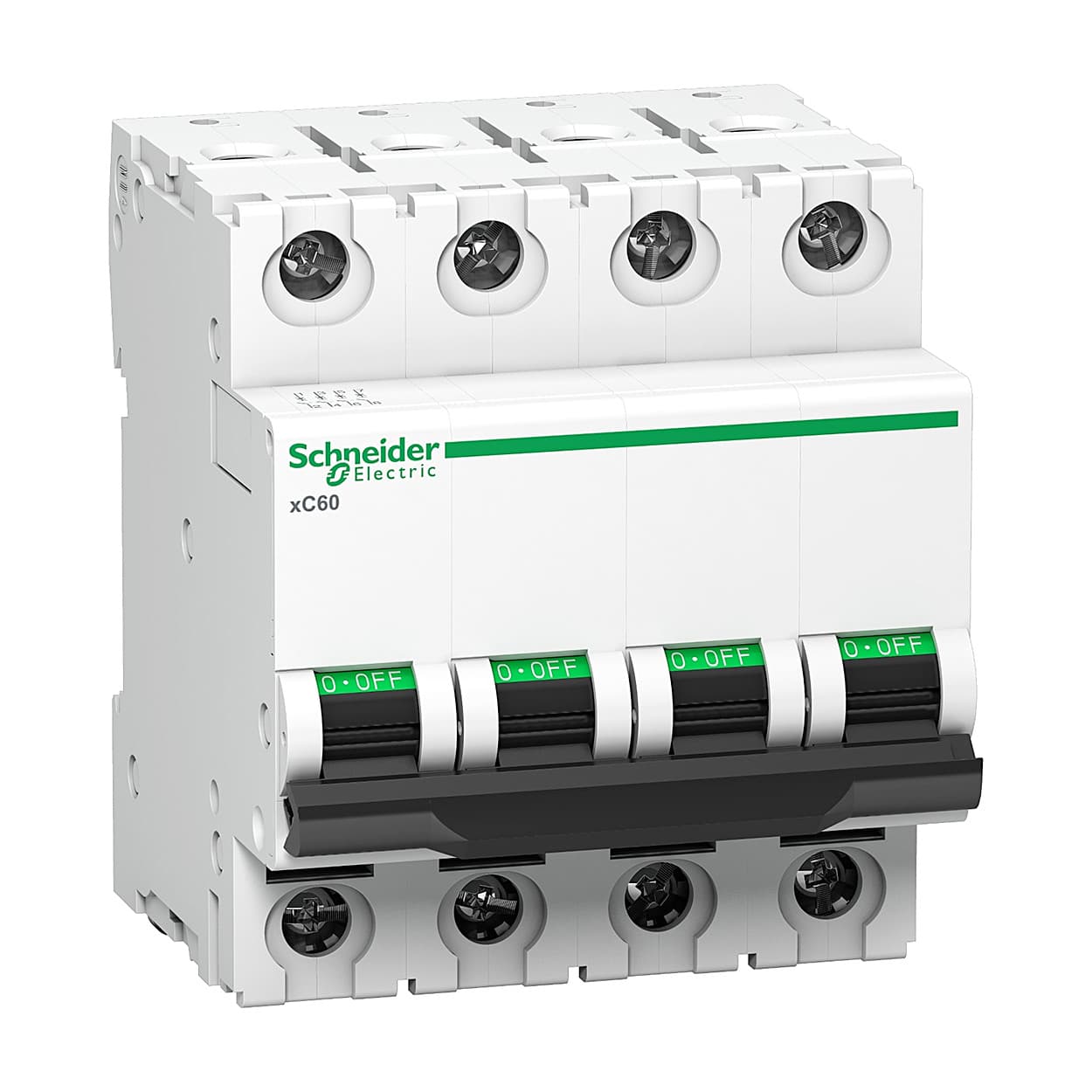 Schneider Electric 10 Amp AC Miniature Circuit Breakers - xC60 (4 Pole & B Curve), A9N4P10B
