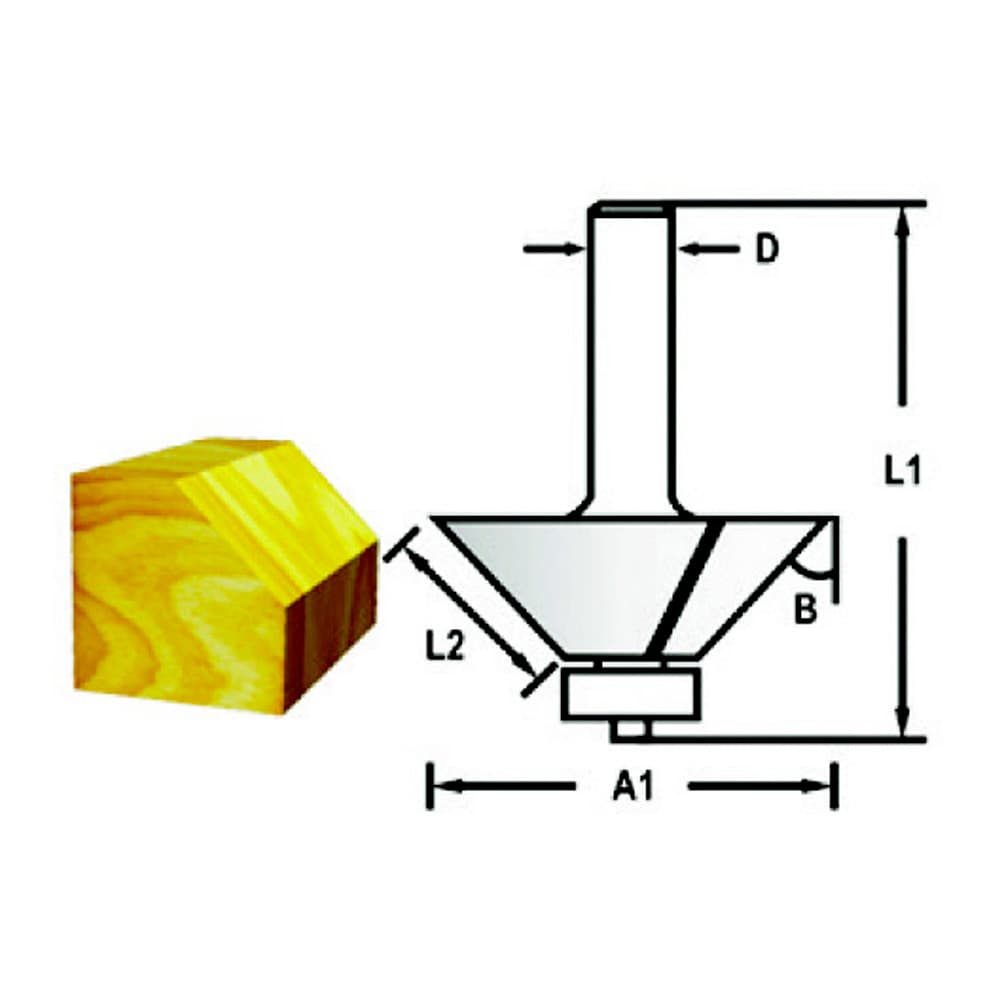 Makita 12 mm Router Bit (Chamfer Bit), D-68753 — view 2