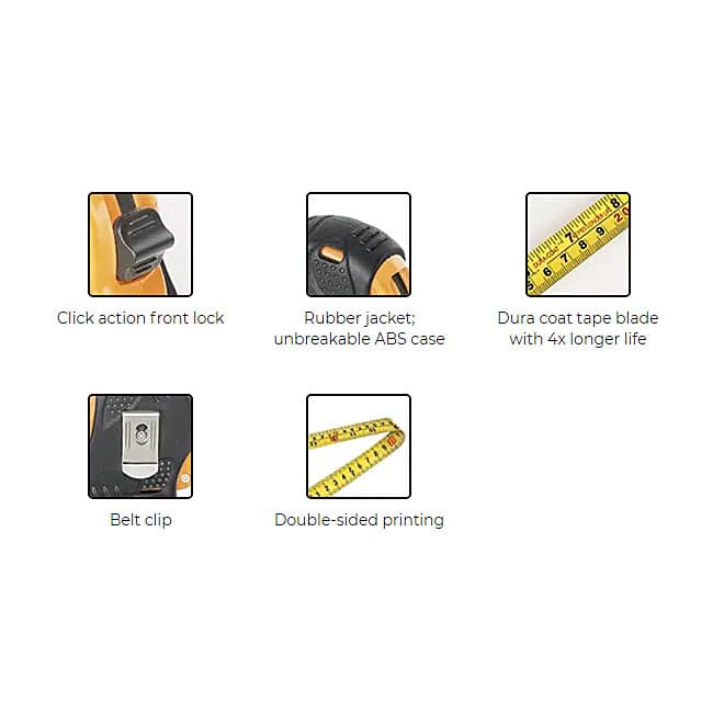 Freemans 7.5Mtr x 25mm TUFF - TU Steel Tape With Belt Clip, TU7525