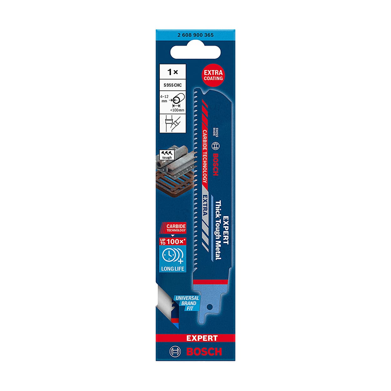 Bosch 150 mm / 6 Inch Expert - Thick Tough Metal Reciprocating Saw Blade (S 955 CHC), 2 608 900 365 — view 2