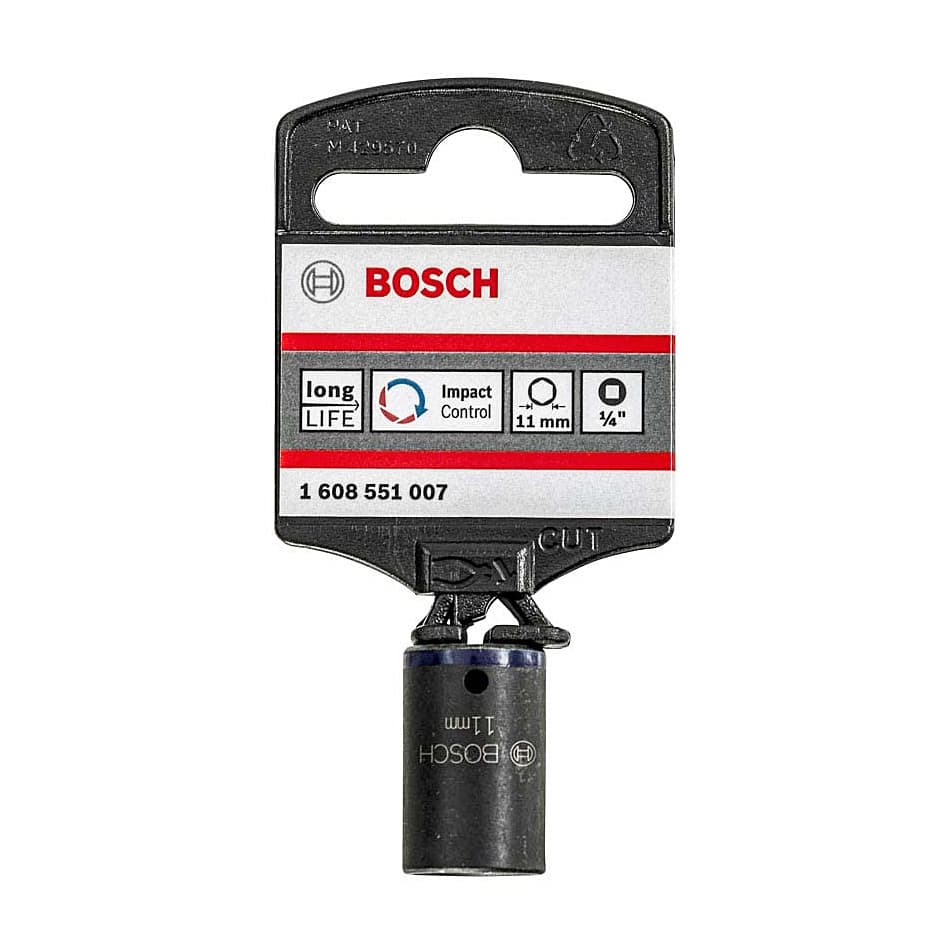 Bosch 11 mm, 1/4" Sq. Drive Sockets For Impact Wrenches, 1 608 551 007