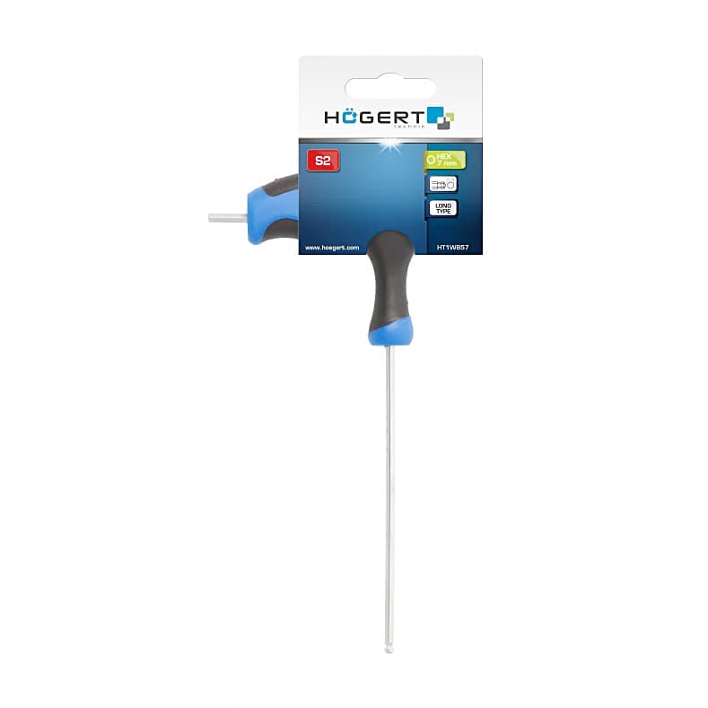 Hogert 7 mm T-Handle Long Hex Allen Keys with Ball, HT1W857