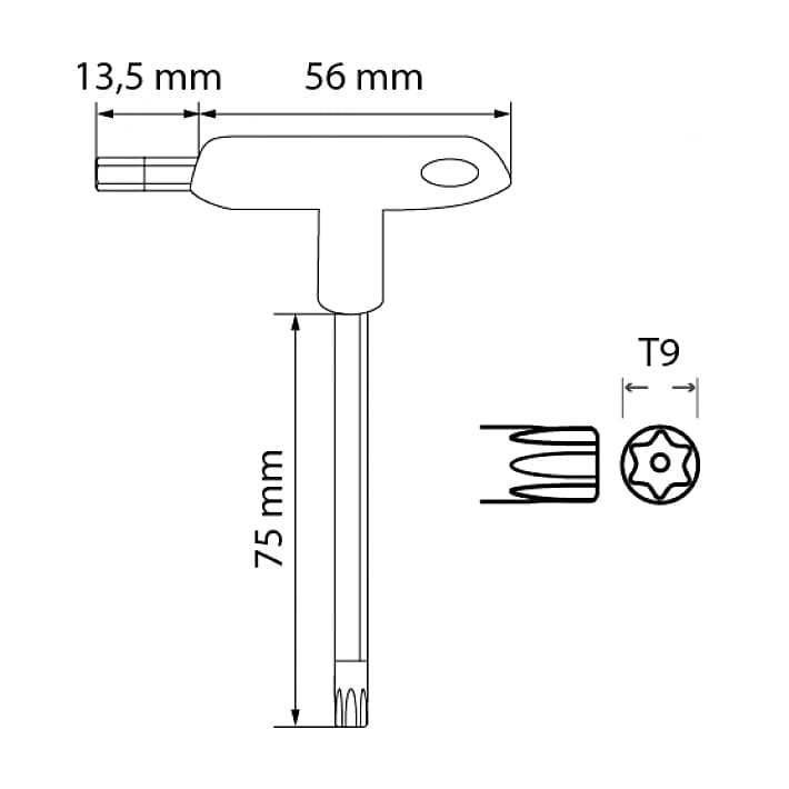 Hogert T9 T-Handle Long Torx Allen Keys, HT1W868 — view 3