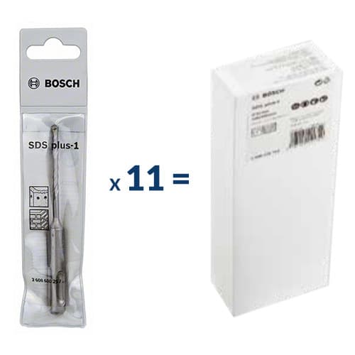 Bosch 12 x 160 mm SDS Plus-1 Hammer Drill Bits (Pack of 11 Pcs), 2 608 579 711