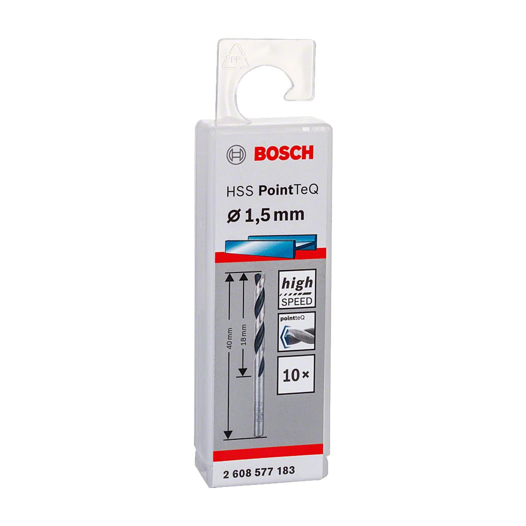 Bosch 1.50 mm HSS Metal Drill Bits PointTeQ Range (Pack of 10 Pcs), 2 608 577 183 — view 2