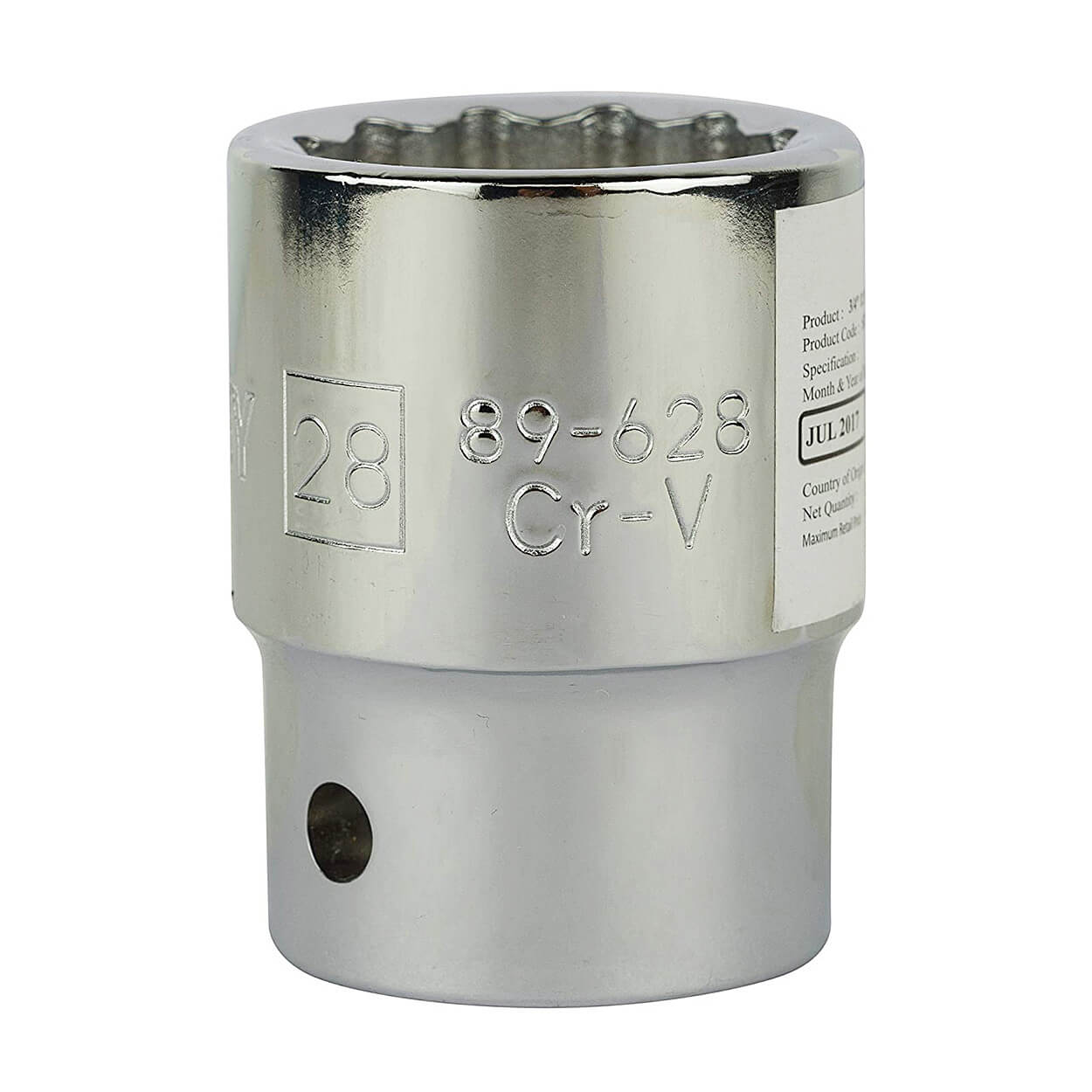 Stanley 28 mm, 3/4 Inch Sq. Drive 12 Point Maxi Drive Bi-Hexagonal Standard Socket, STMT89628-8B