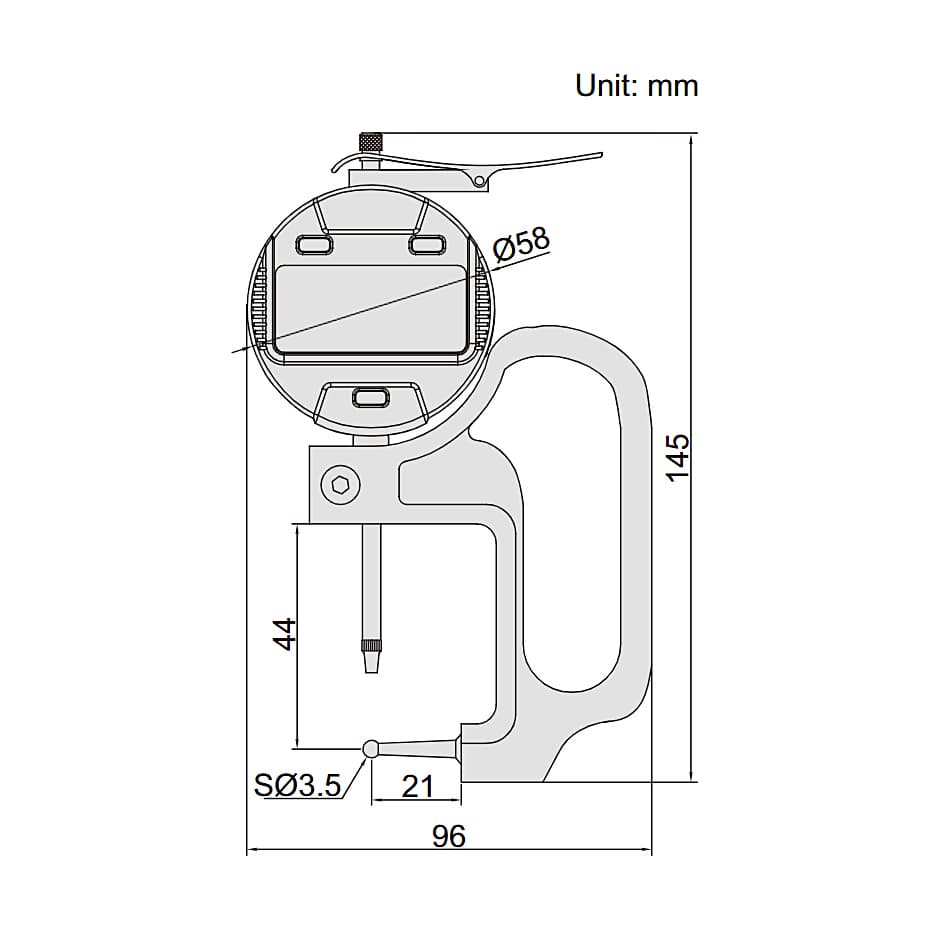 Insize 10 mm / 0.4 inch Digital Tube Thickness Gauge, 2876-10 — view 2