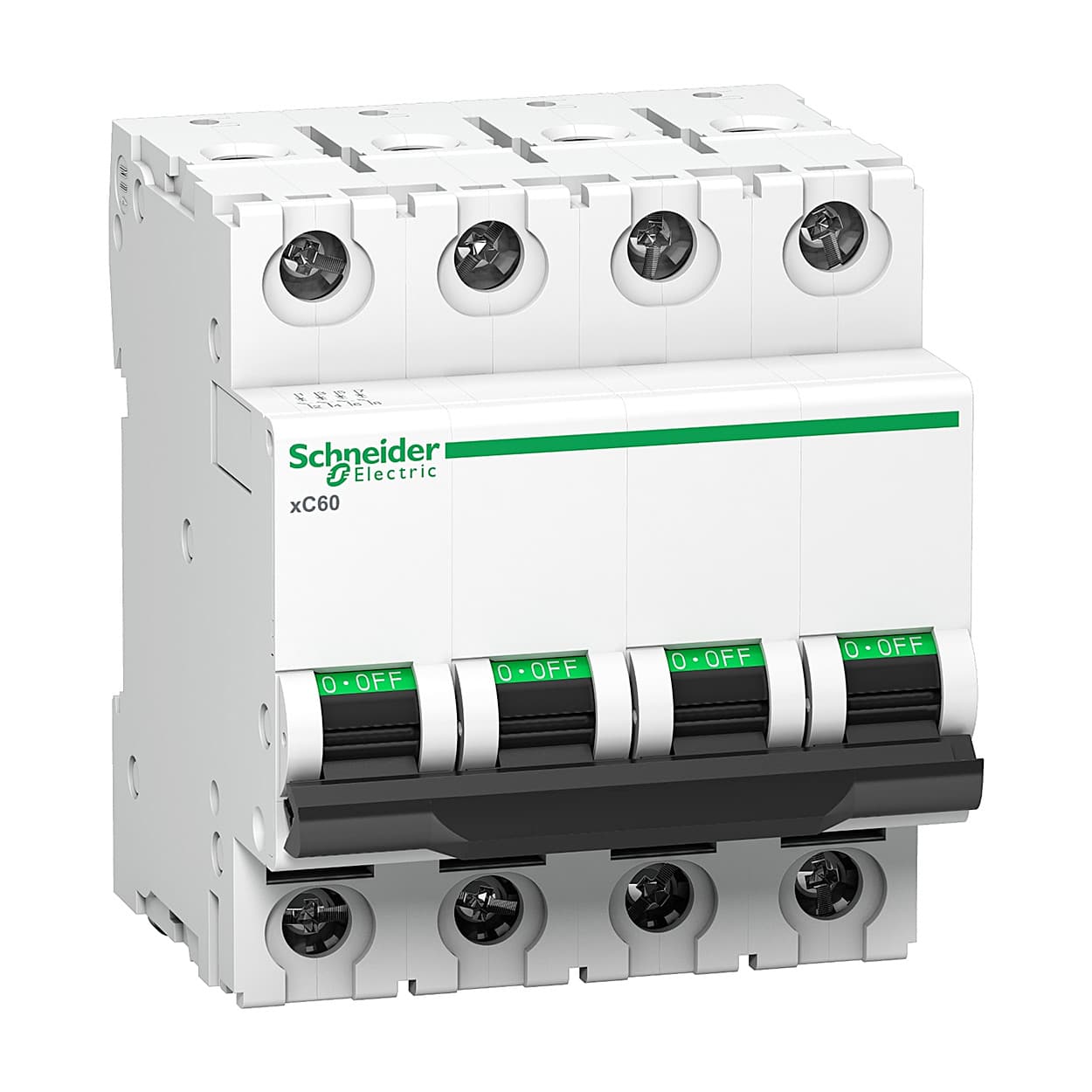 Schneider Electric 50 Amp AC Miniature Circuit Breakers - xC60 (4 Pole & D Curve), A9N4P50D