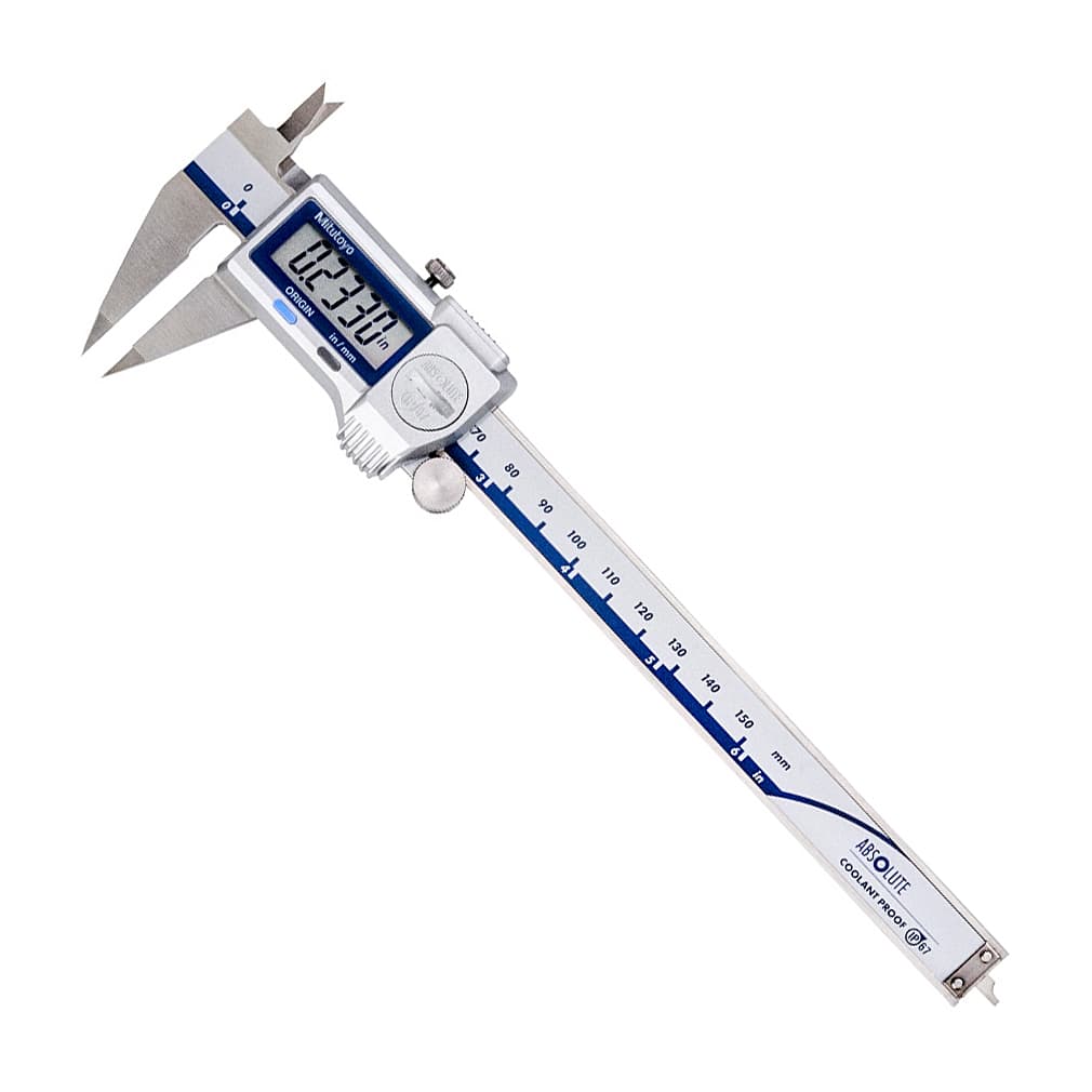 Mitutoyo 150 mm / 6 inch Fine Type Digital ABS Point Caliper with Thumb Roller, 573-721-20 — view 1