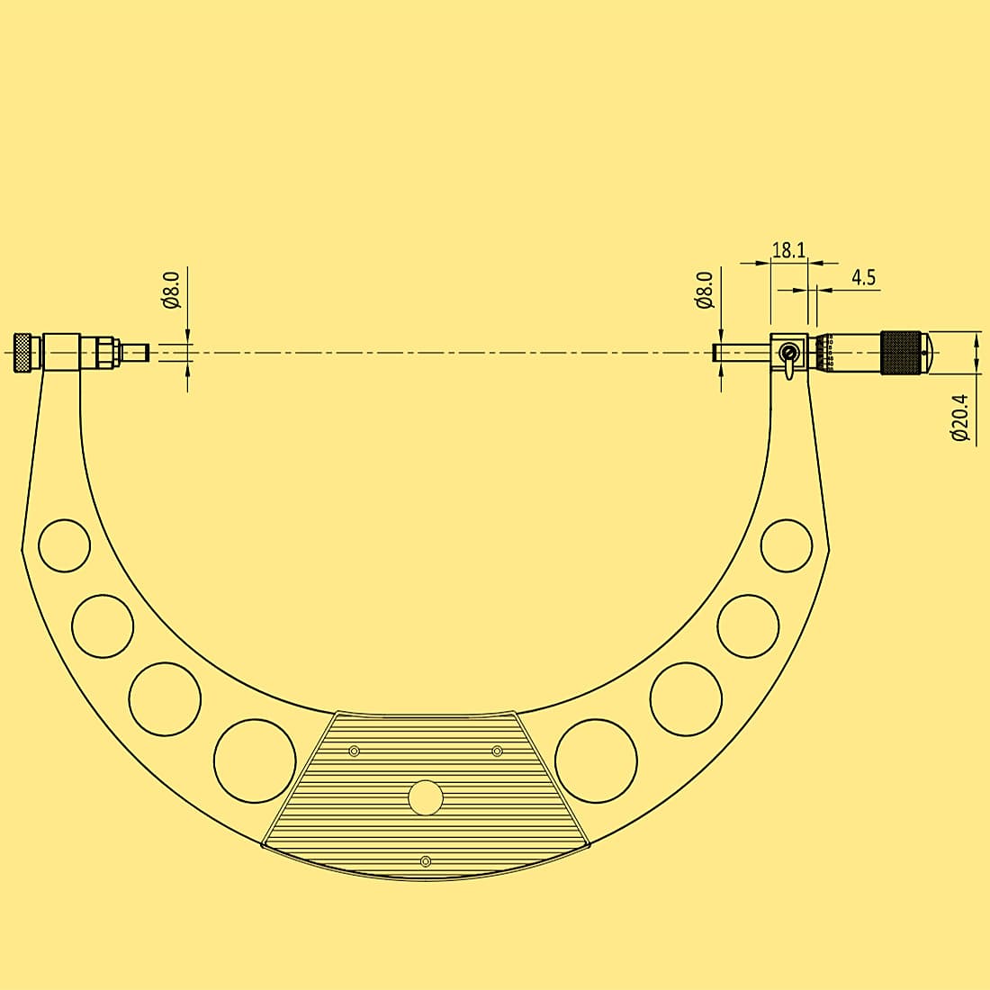 Baker 6 - 12 inch External Micrometer With Interchangeable Anvils, INI6 - 12 - 1 — view 2