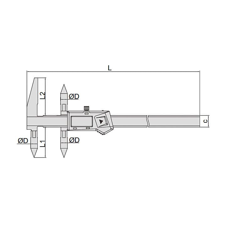 Insize 300 mm / 12 inch Digital Centerline & Edge to Center Calipers, 1525-300 — view 2