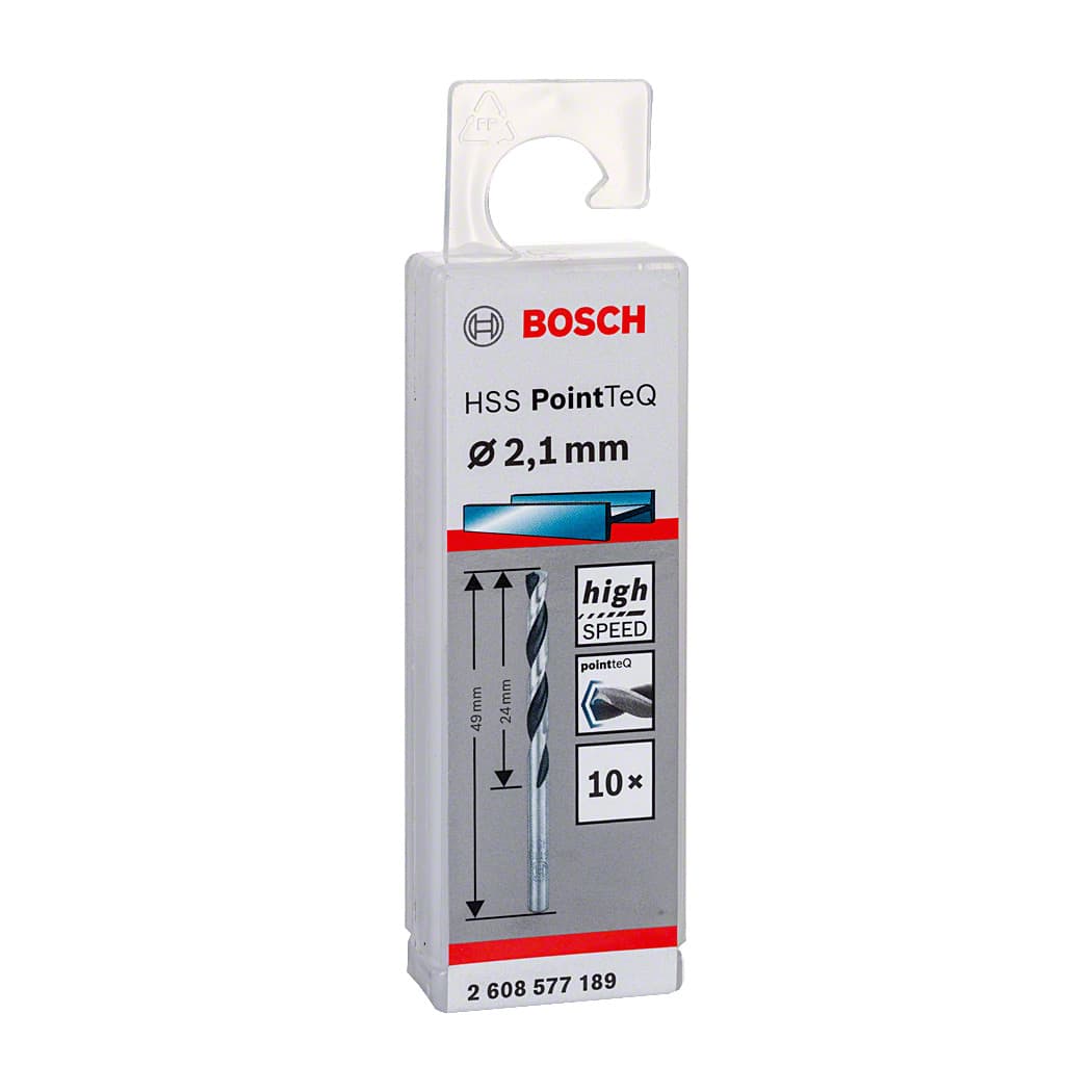 Bosch 2.10 mm HSS Metal Drill Bits PointTeQ Range (Pack of 10 Pcs), 2 608 577 189 — view 2