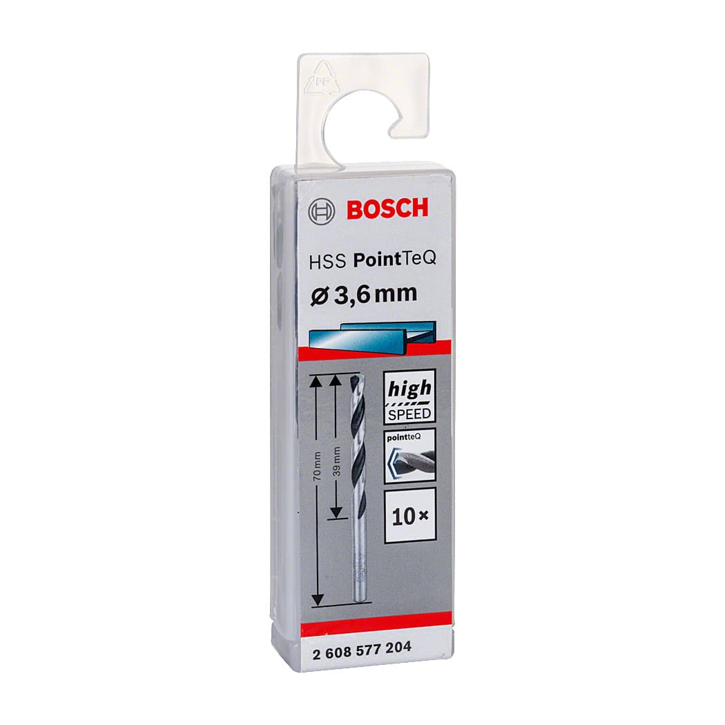 Bosch 3.60 mm HSS Metal Drill Bits PointTeQ Range (Pack of 10 Pcs), 2 608 577 204 — view 2