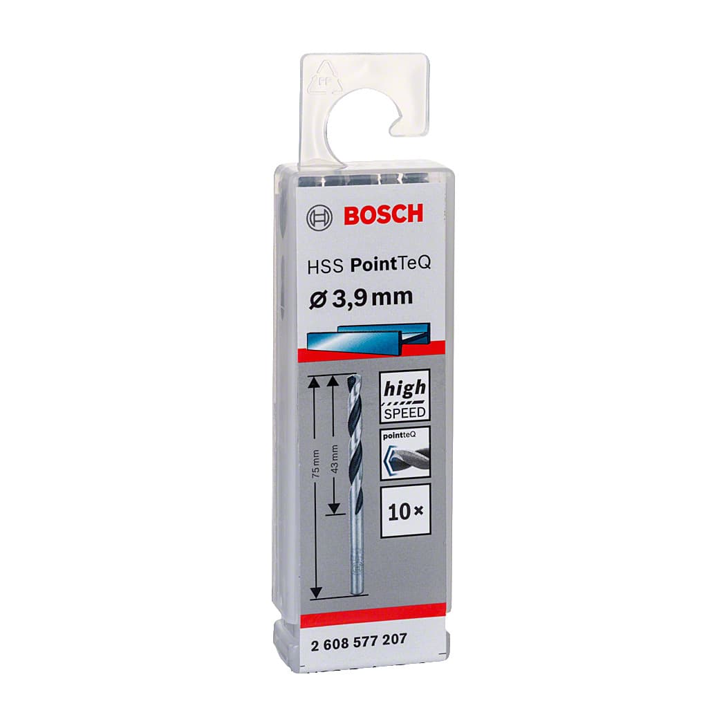 Bosch 3.90 mm HSS Metal Drill Bits PointTeQ Range (Pack of 10 Pcs), 2 608 577 207 — view 2