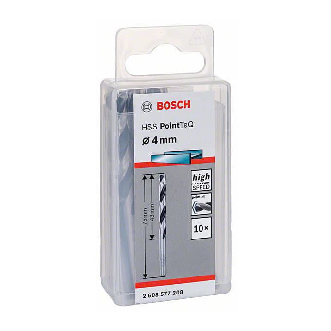 Bosch 4.00 mm HSS Metal Drill Bits PointTeQ Range (Pack of 10 Pcs), 2 608 577 208 — view 2