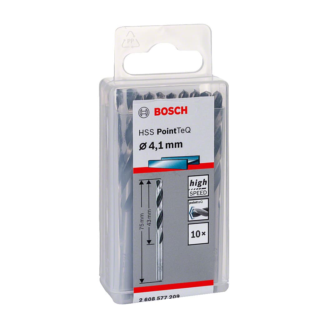 Bosch 4.10 mm HSS Metal Drill Bits PointTeQ Range (Pack of 10 Pcs), 2 608 577 209 — view 2