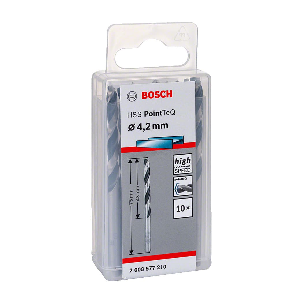 Bosch 4.20 mm HSS Metal Drill Bits PointTeQ Range (Pack of 10 Pcs), 2 608 577 210 — view 2