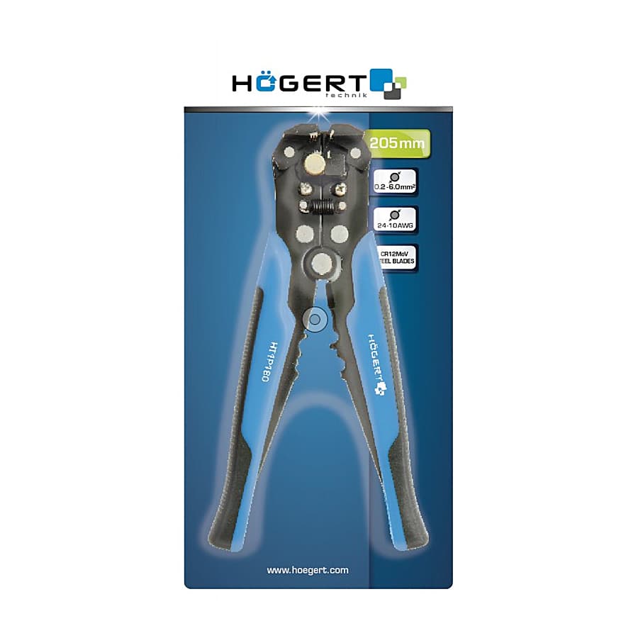 Hogert 8 inch / 205 mm Automatic Wire Stripper Plier, HT1P181 — view 2