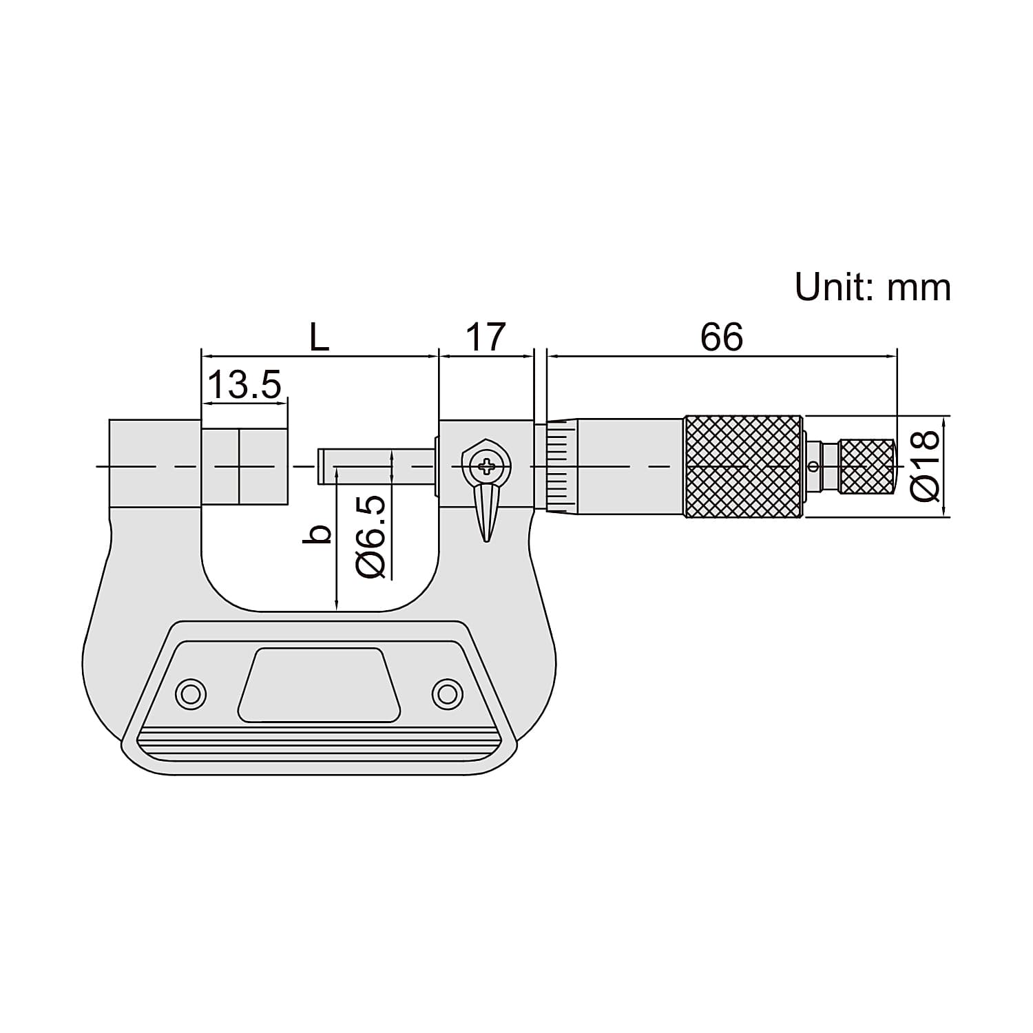 Insize 0 - 25 mm Large Anvil Micrometer, 3234-25A — view 2