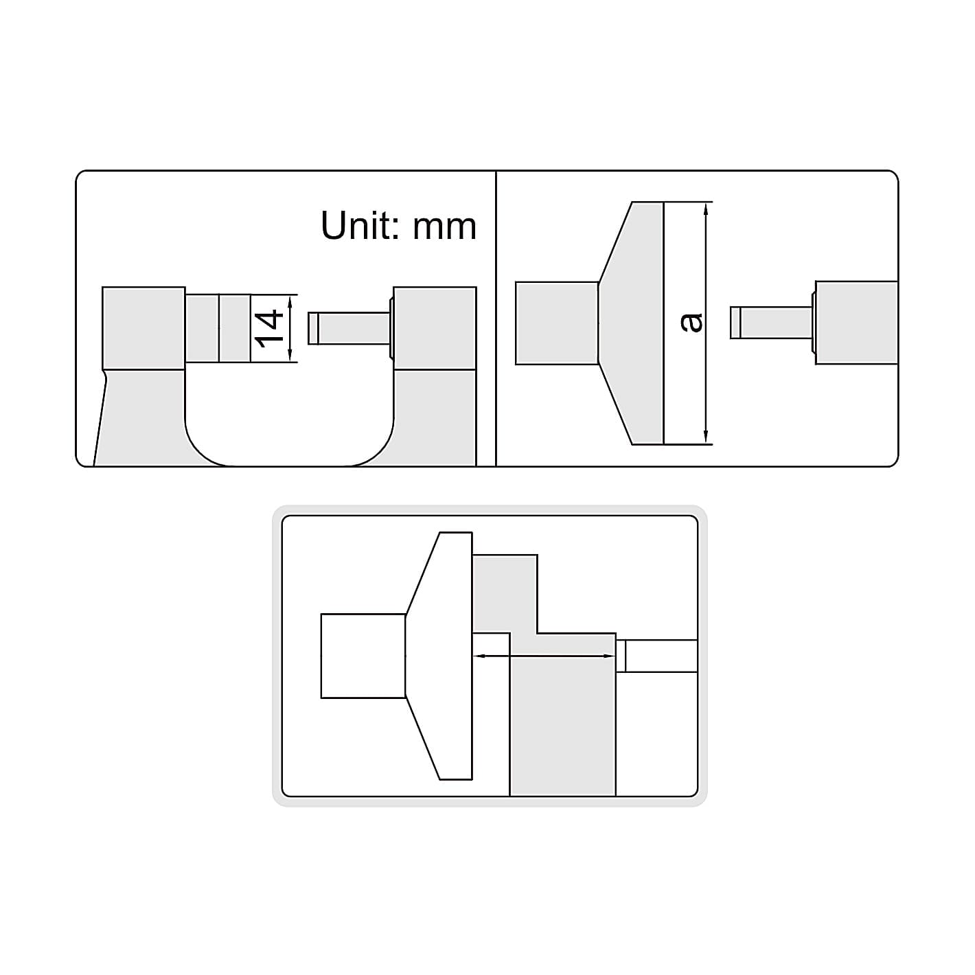 Insize 0 - 25 mm Large Anvil Micrometer, 3234-25A — view 3