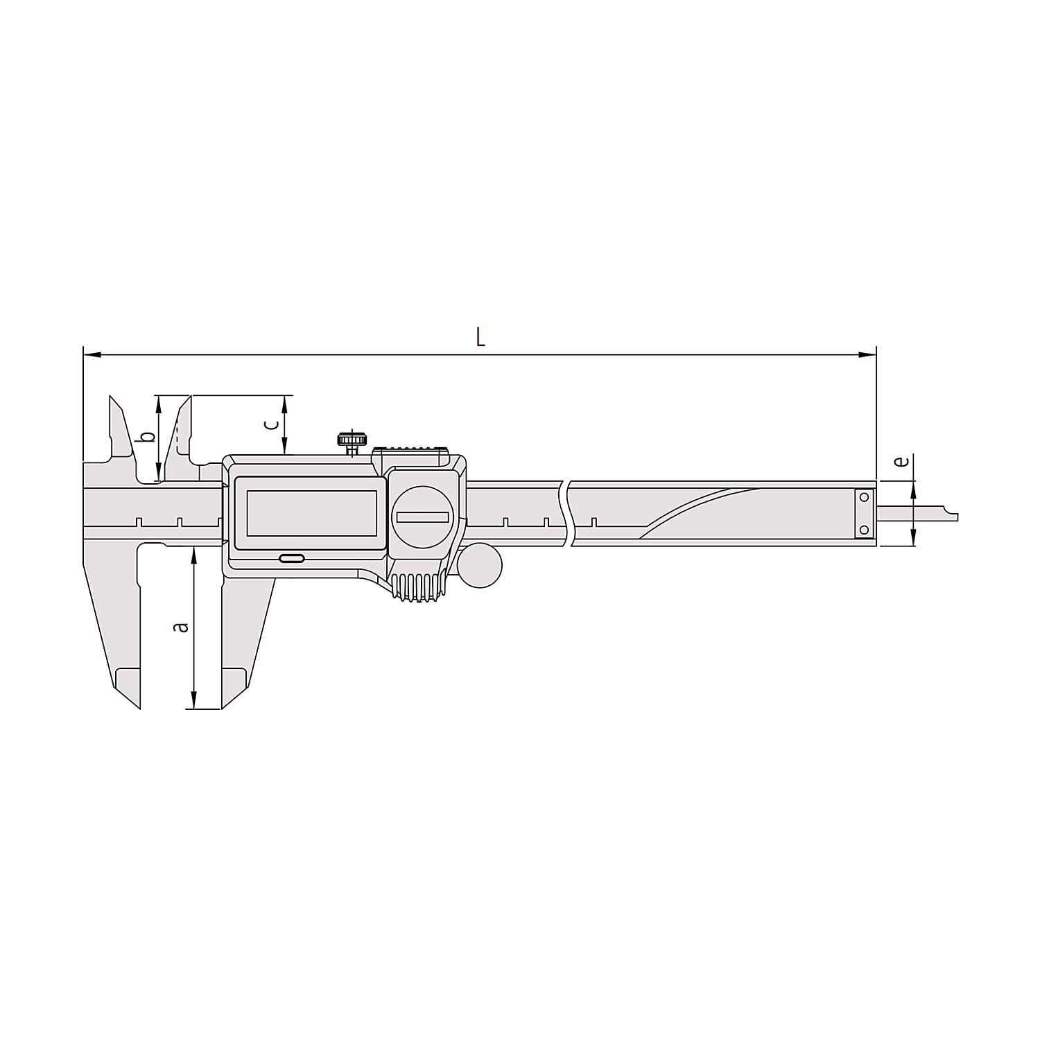 Mitutoyo 0 - 200 mm Absolute Digital Caliper with Data Output without Thumb Roller (IP67 Coolant-Proof), 500-717-20 — view 2