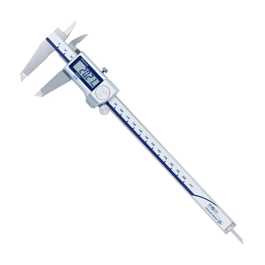 Mitutoyo 0 - 200 mm Absolute Digital Caliper with Carbide-tipped Jaws for OD & ID Measurement (IP67 Coolant-Proof), 500-724-20 — view 1