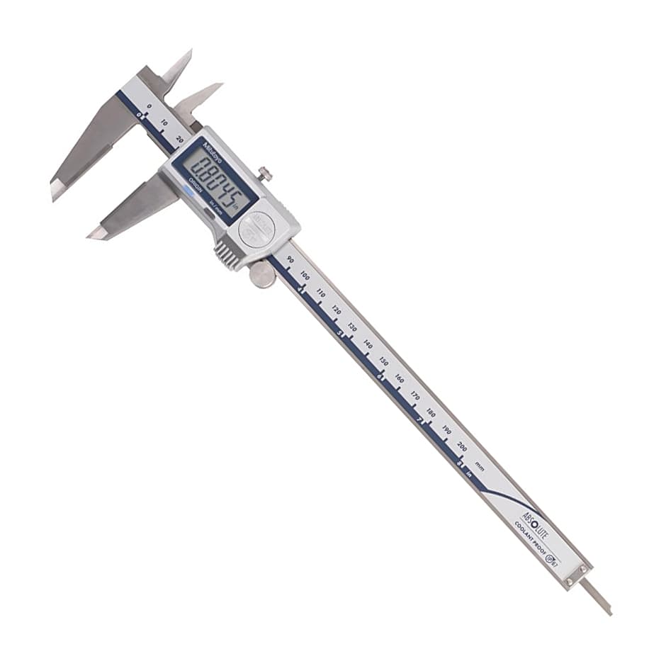 Mitutoyo 200 mm / 8 inch Absolute Digital Caliper with Carbide-tipped Jaws for OD & ID Measurement without SPC Data Output (IP67 Coolant-Proof), 500-734-20 — view 1
