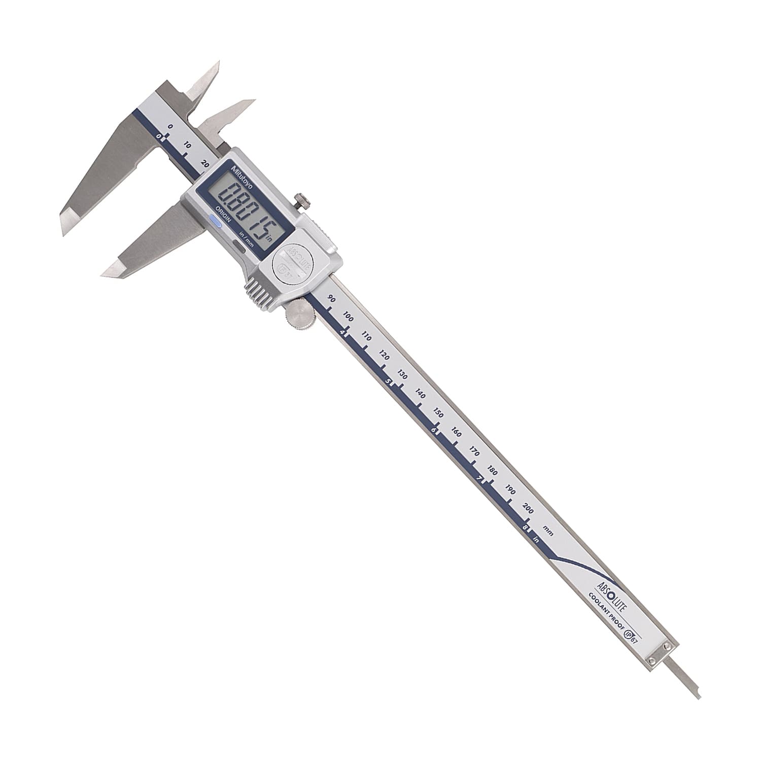 Mitutoyo 200 mm / 8 inch Absolute Digital Caliper with SPC Data Output (IP67 Coolant-Proof), 500-763-20 — view 1