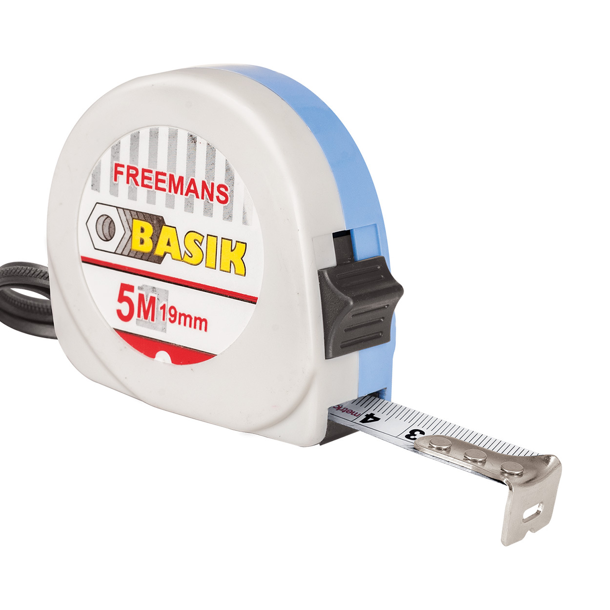 Freemans 3Mtr x 13mm Basik Steel Tape With Belt Clip & Lock, BKL313