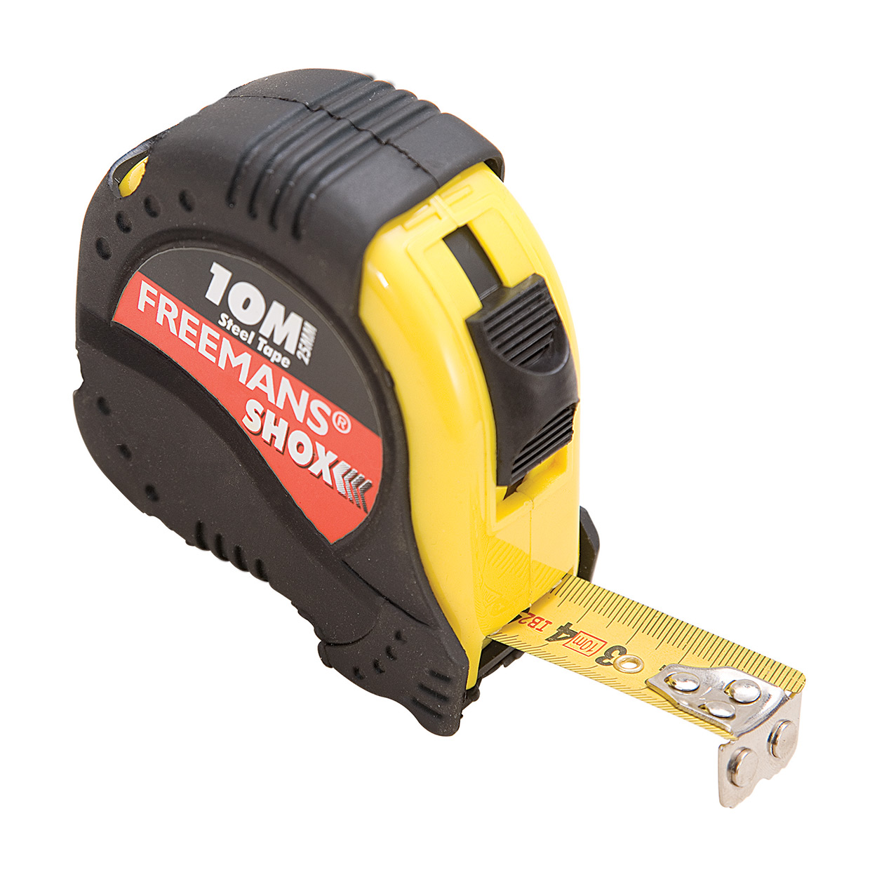 Freemans 5Mtr x 25mm Shox Steel Tape With Belt Clip, SH525