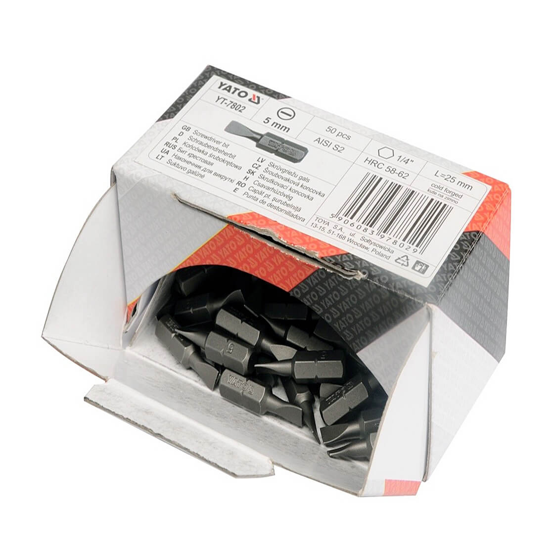 Yato T55 x 30 mm Length Impact Torx Security Screwdriver Bits (Pack of 50 Pcs), YT-7917