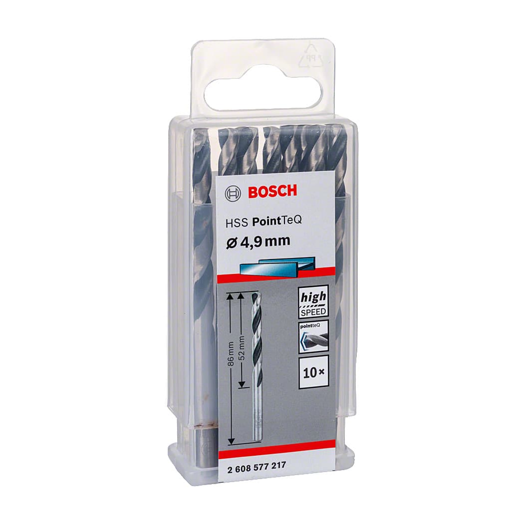 Bosch 4.90 mm HSS Metal Drill Bits PointTeQ Range (Pack of 10 Pcs), 2 608 577 217 — view 2