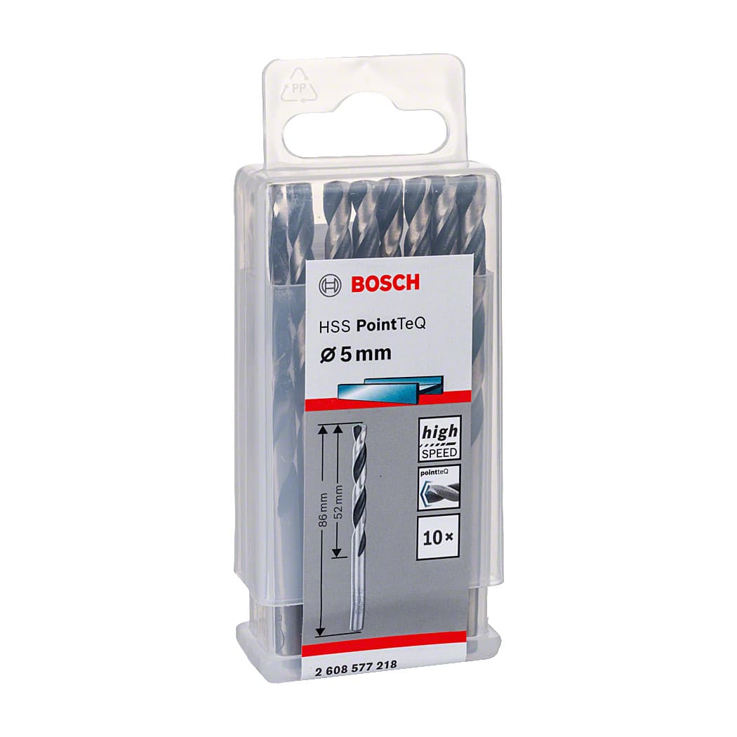 Bosch 5.00 mm HSS Metal Drill Bits PointTeQ Range (Pack of 10 Pcs), 2 608 577 218 — view 2