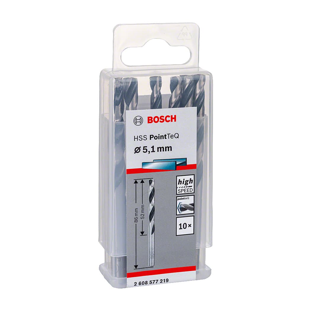 Bosch 5.10 mm HSS Metal Drill Bits PointTeQ Range (Pack of 10 Pcs), 2 608 577 219 — view 2