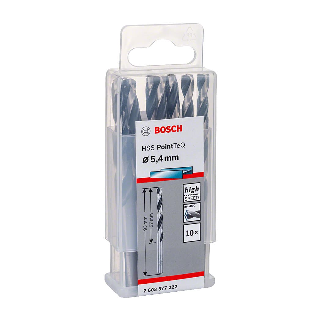 Bosch 5.40 mm HSS Metal Drill Bits PointTeQ Range (Pack of 10 Pcs), 2 608 577 222